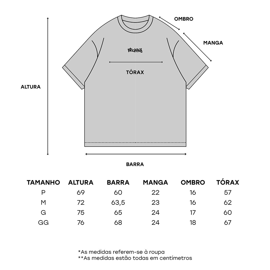 CAMISETA OFF-WHITE – MODELO OVERSIZED | BRONKY